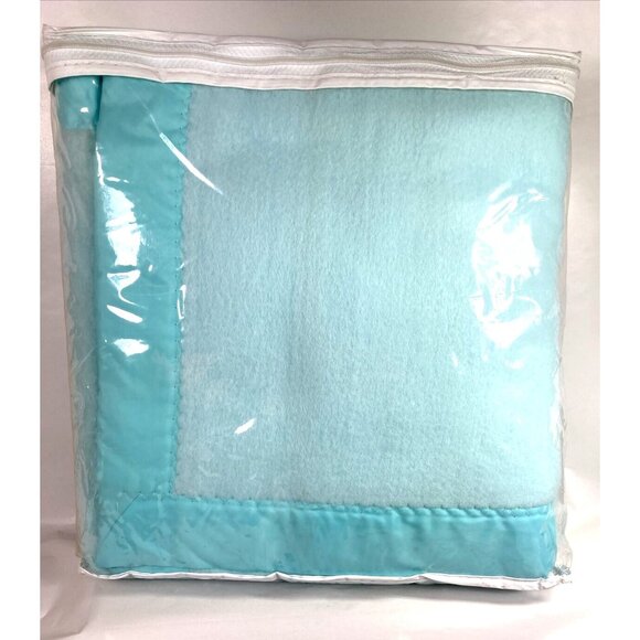 Vintage Bunny Esmond Dreamweaver Acrylic Baby Security Blanket Blue Satin Edge - Picture 6 of 11